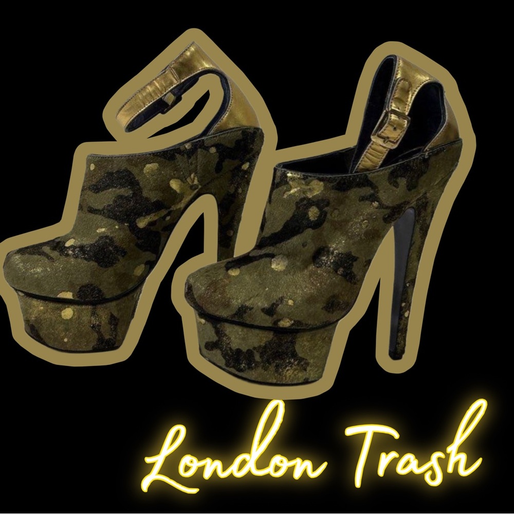 London Trash Camouflage Platform Heels near mint 💥EUC💥